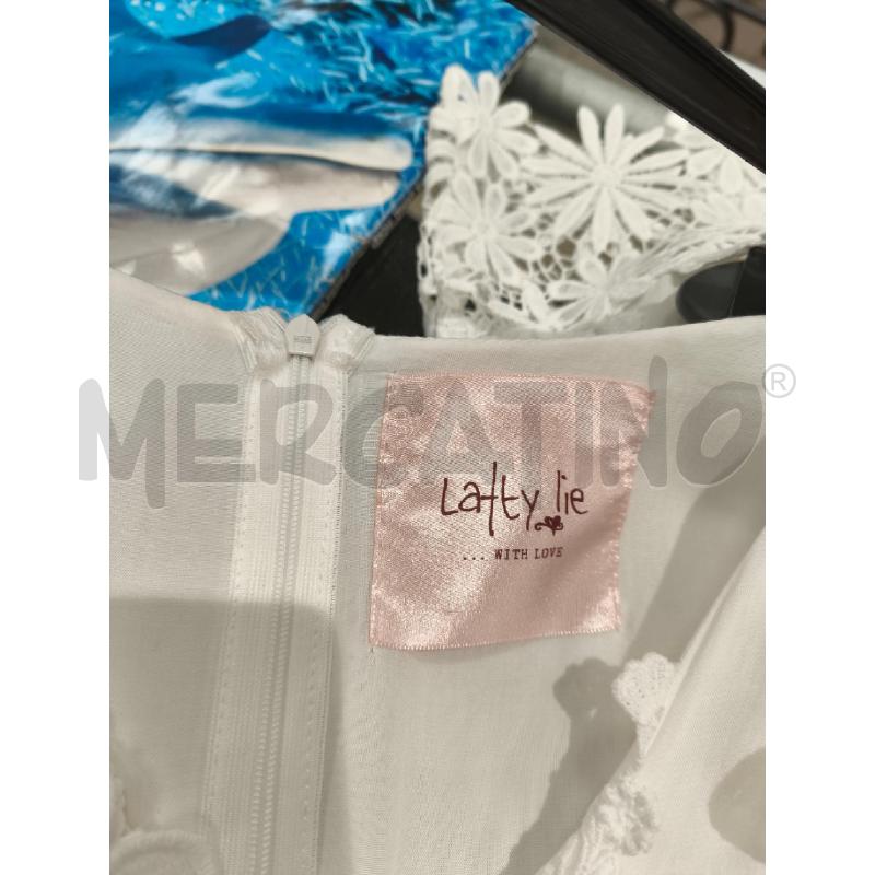 VESTITO DONNA LAFTY LIE BIANCO MANICHE FIORE | Mercatino dell'Usato Campobasso 5