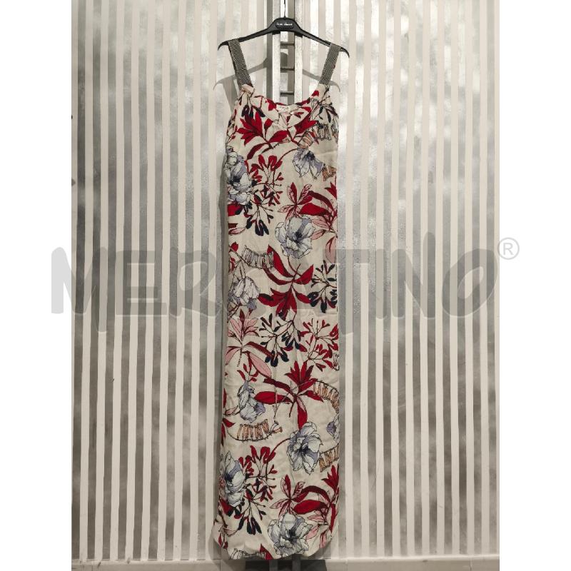 VESTITO DONNA LE COEUR TWINSET PANNA FIORI ROSSI BLU | Mercatino dell'Usato Campobasso 1