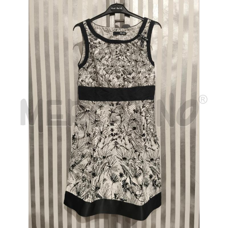 VESTITO DONNA LIU JO BIANCO FIORI NERI DISEGNATI | Mercatino dell'Usato Campobasso 1