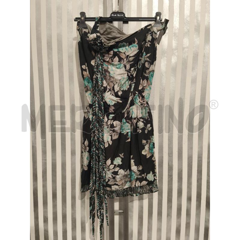 VESTITO DONNA LIU JO NERA FIORI ACQUAMARINA BEIGE MONOSPALLA | Mercatino dell'Usato Campobasso 1