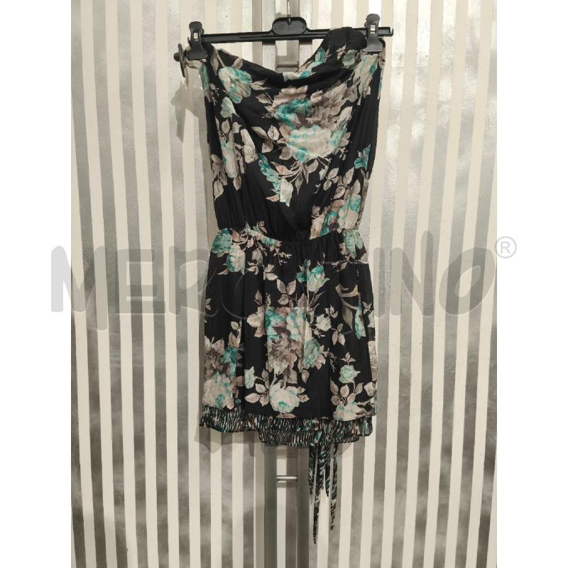 VESTITO DONNA LIU JO NERA FIORI ACQUAMARINA BEIGE MONOSPALLA | Mercatino dell'Usato Campobasso 5