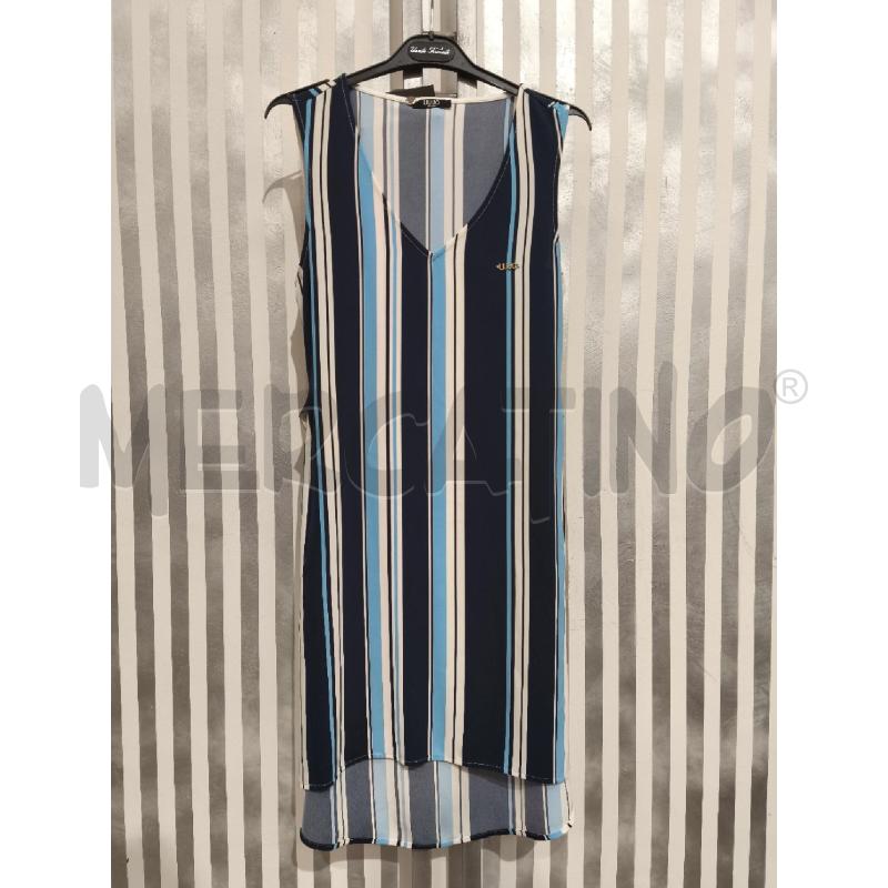 VESTITO DONNA LIU JO RIGHE BIANCHE BLU CELESTI | Mercatino dell'Usato Campobasso 1