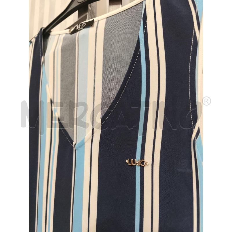 VESTITO DONNA LIU JO RIGHE BIANCHE BLU CELESTI | Mercatino dell'Usato Campobasso 3