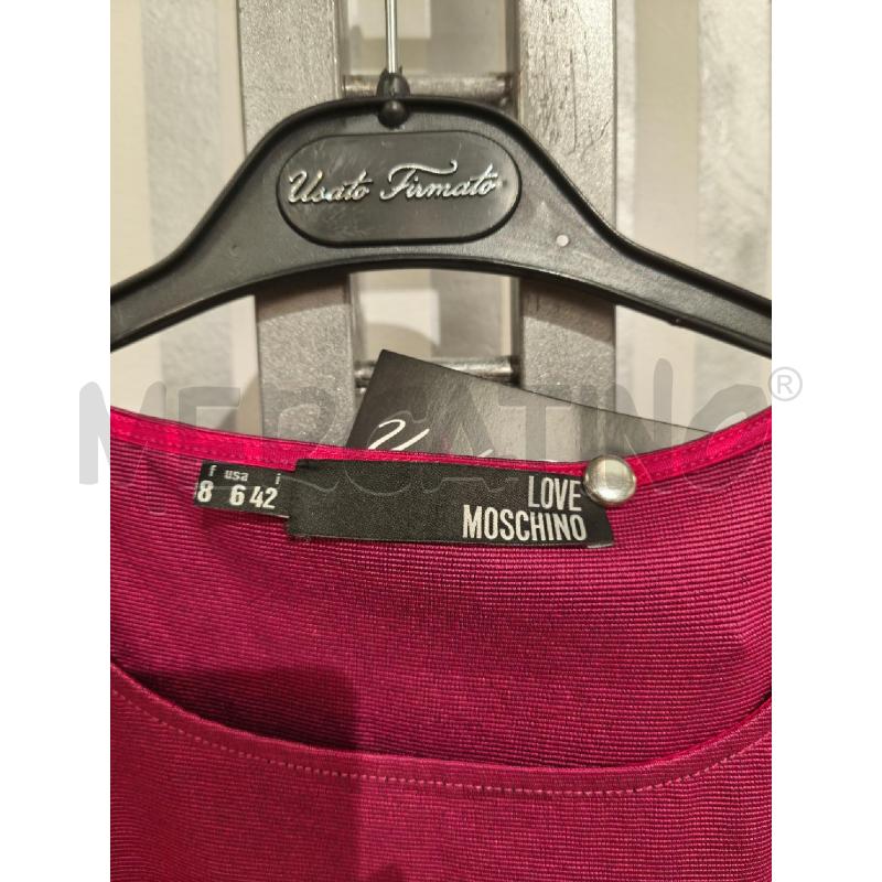 VESTITO DONNA LOVE MOSCHINO FUXIA COSTINE A RIGHE | Mercatino dell'Usato Campobasso 2