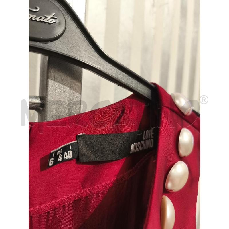 VESTITO DONNA LOVE MOSCHINO ROSSO SATINATO | Mercatino dell'Usato Campobasso 3