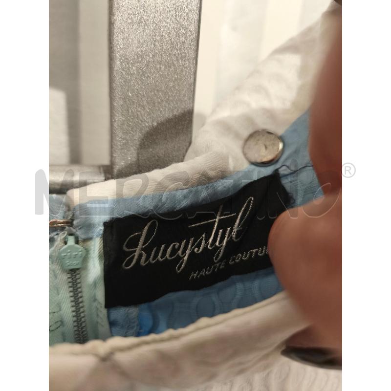 VESTITO DONNA LUCYSTYL ANNI 70 CELESTE E BIANCO | Mercatino dell'Usato Campobasso 2