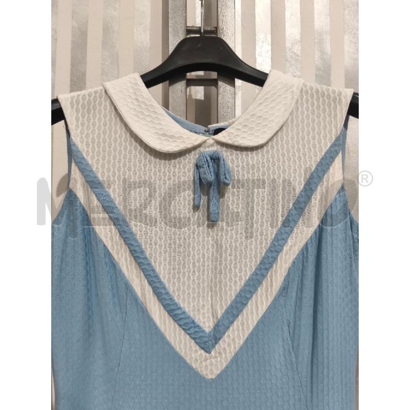 VESTITO DONNA LUCYSTYL ANNI 70 CELESTE E BIANCO | Mercatino dell'Usato Campobasso 3