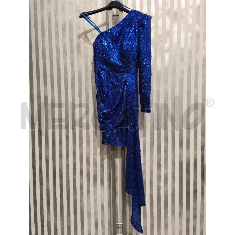 VESTITO DONNA LUSSO AUSTRALIA NUOVO PAILLETTES BLU ELETTRICO MONOSPALLA | Mercatino dell'Usato Campobasso 1