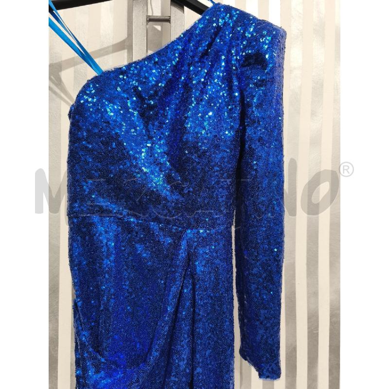 VESTITO DONNA LUSSO AUSTRALIA NUOVO PAILLETTES BLU ELETTRICO MONOSPALLA | Mercatino dell'Usato Campobasso 2