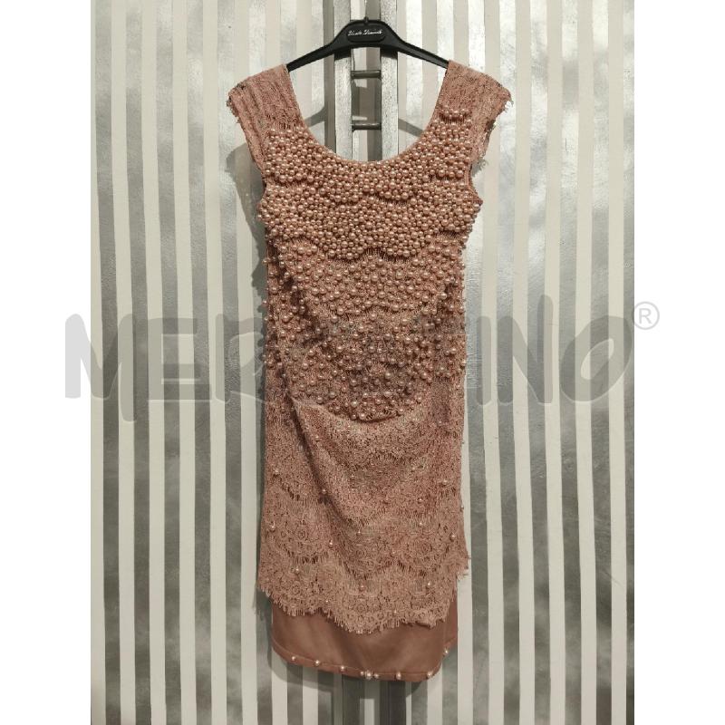 VESTITO DONNA MANGANO ROSA CIPRIA PIZZO E TIP PERLE | Mercatino dell'Usato Campobasso 1