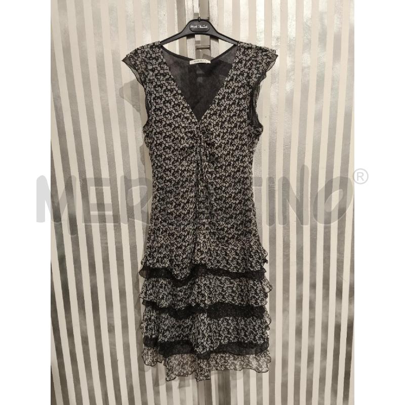 VESTITO DONNA MARELLA 100 SETA GRIGIO E NERO FIORI | Mercatino dell'Usato Campobasso 1
