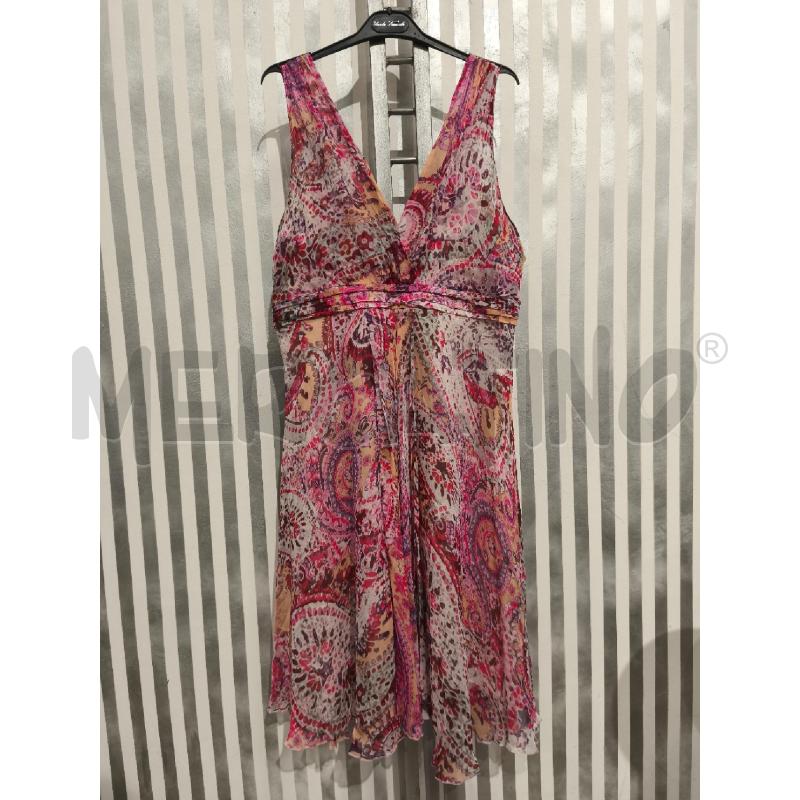 VESTITO DONNA MARELLA BIANCO FUXIA VIOLA 100 SETA | Mercatino dell'Usato Campobasso 1
