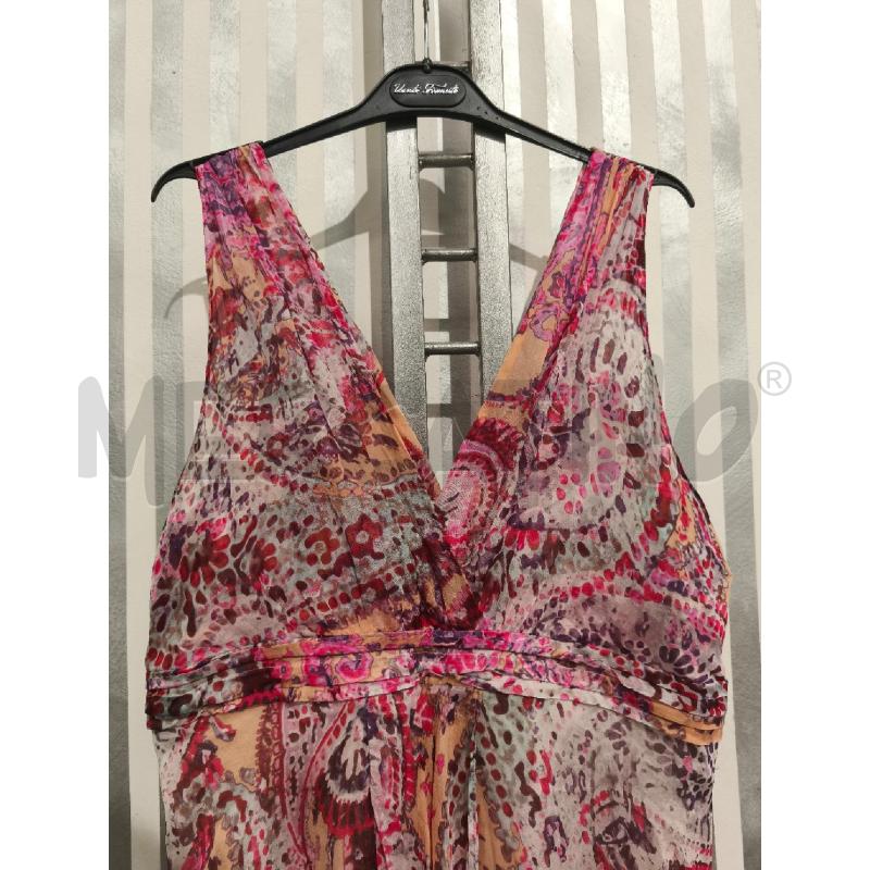 VESTITO DONNA MARELLA BIANCO FUXIA VIOLA 100 SETA | Mercatino dell'Usato Campobasso 3