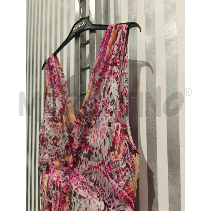 VESTITO DONNA MARELLA BIANCO FUXIA VIOLA 100 SETA | Mercatino dell'Usato Campobasso 4