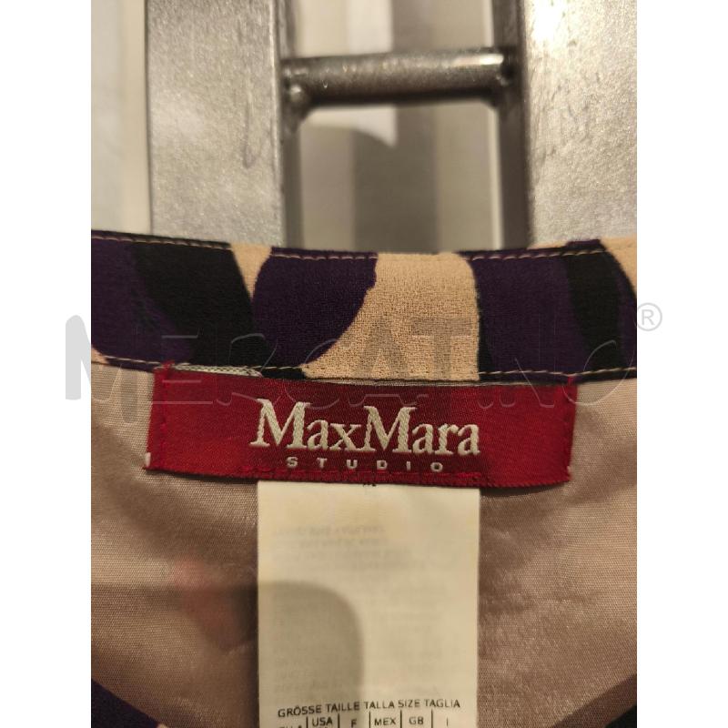 VESTITO DONNA MAX MARA BEIGE PENNELLATE VIOLA | Mercatino dell'Usato Campobasso 2