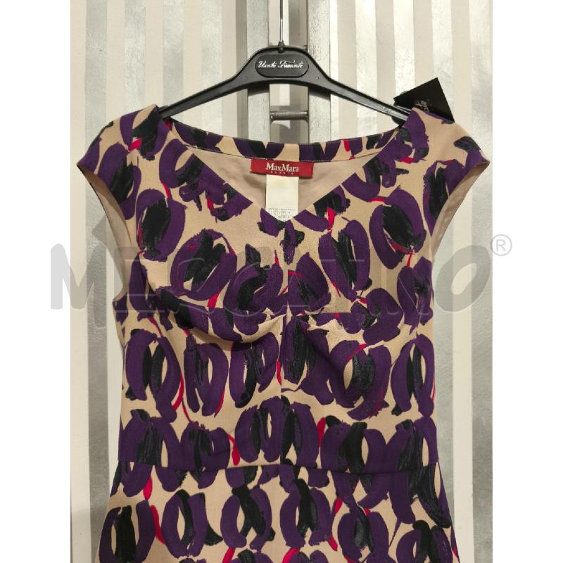 VESTITO DONNA MAX MARA BEIGE PENNELLATE VIOLA | Mercatino dell'Usato Campobasso 3