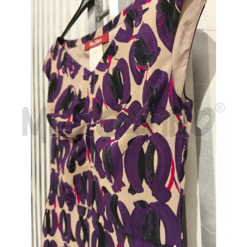 VESTITO DONNA MAX MARA BEIGE PENNELLATE VIOLA | Mercatino dell'Usato Campobasso 4
