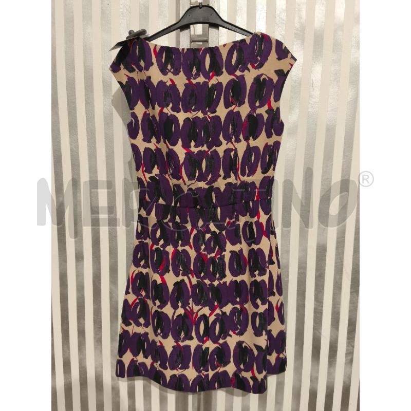 VESTITO DONNA MAX MARA BEIGE PENNELLATE VIOLA | Mercatino dell'Usato Campobasso 5