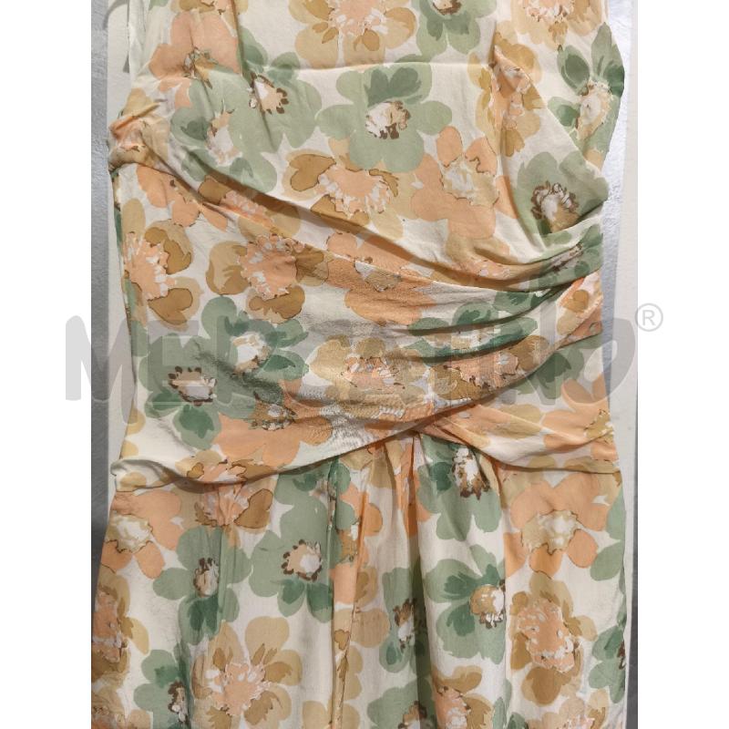 VESTITO DONNA MOSCHINO CHEAPANDCHIC 100SETA BIANCO FIORI VERDI ARANCIO | Mercatino dell'Usato Campobasso 3