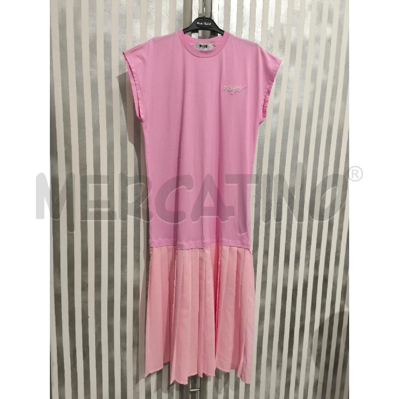 VESTITO DONNA MSGM ROSA CONFETTO GONNA PLISSEE | Mercatino dell'Usato Campobasso 1