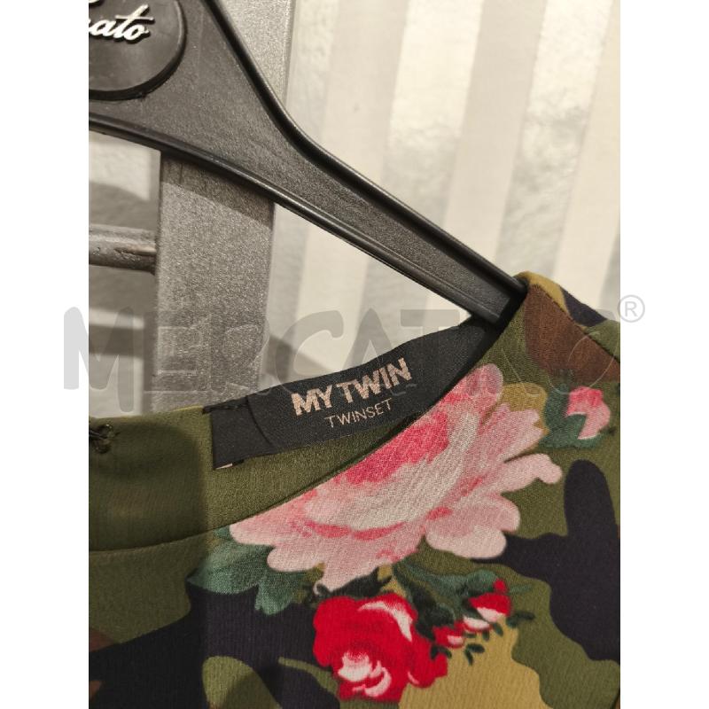 VESTITO DONNA MY TWIN TWINSET VERDE MILITARE FIORI | Mercatino dell'Usato Campobasso 2