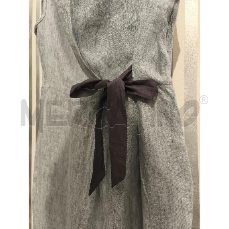 VESTITO DONNA NIU 100 LINO CELESTE FIOCCO VIOLA | Mercatino dell'Usato Campobasso 3