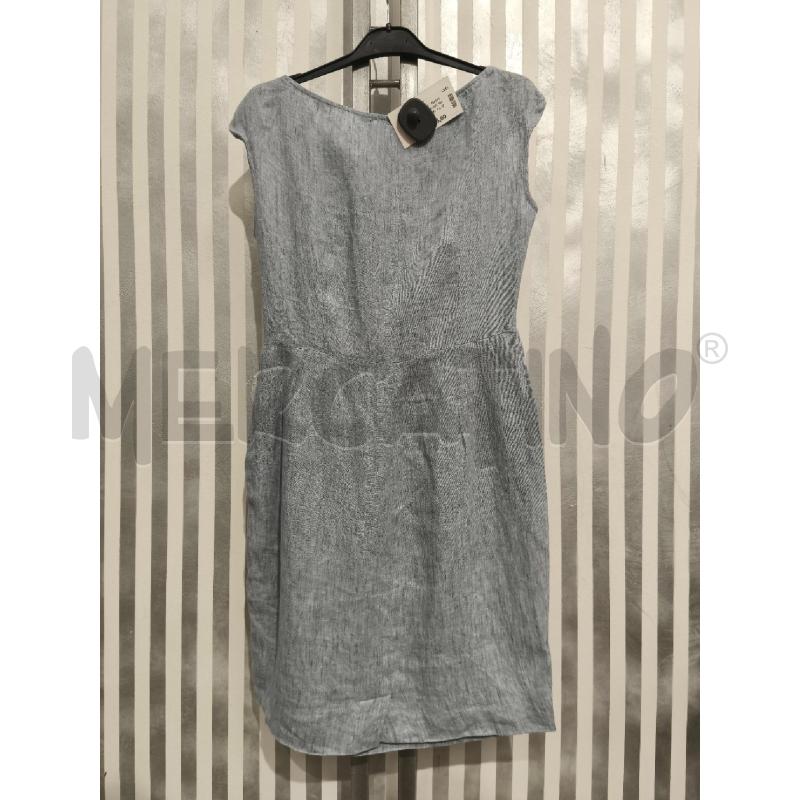 VESTITO DONNA NIU 100 LINO CELESTE FIOCCO VIOLA | Mercatino dell'Usato Campobasso 5