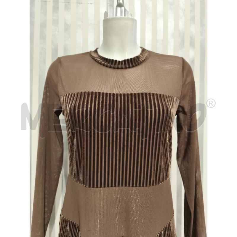 VESTITO DONNA NU DENMARK MARRONE COSTINE E TRASPARENZE | Mercatino dell'Usato Campobasso 2
