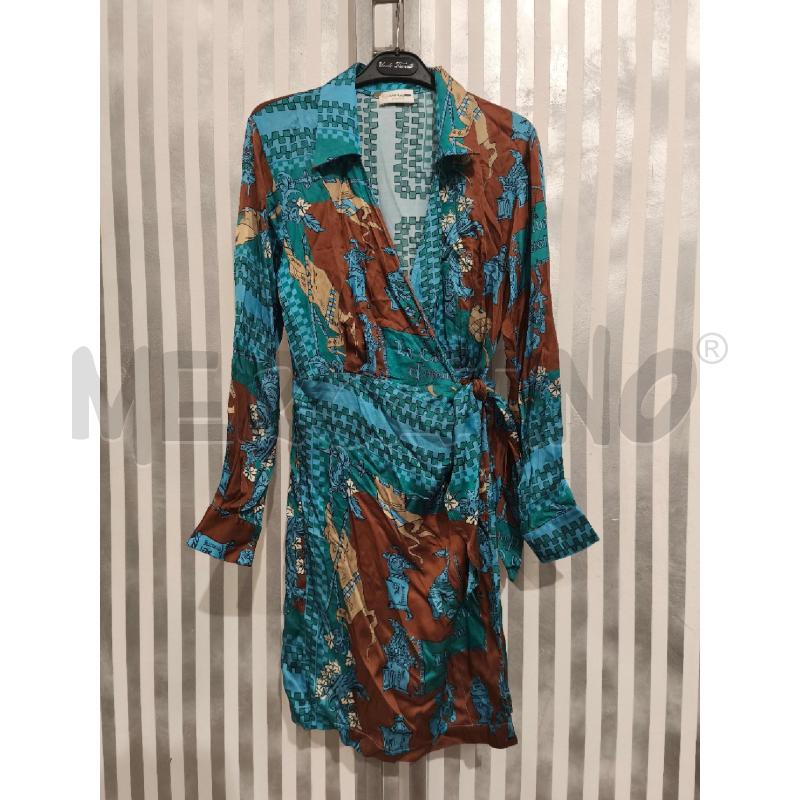 VESTITO DONNA OTTOD'AME CHEMISIER CELESTE PETROLIO MARRONCINO | Mercatino dell'Usato Campobasso 1