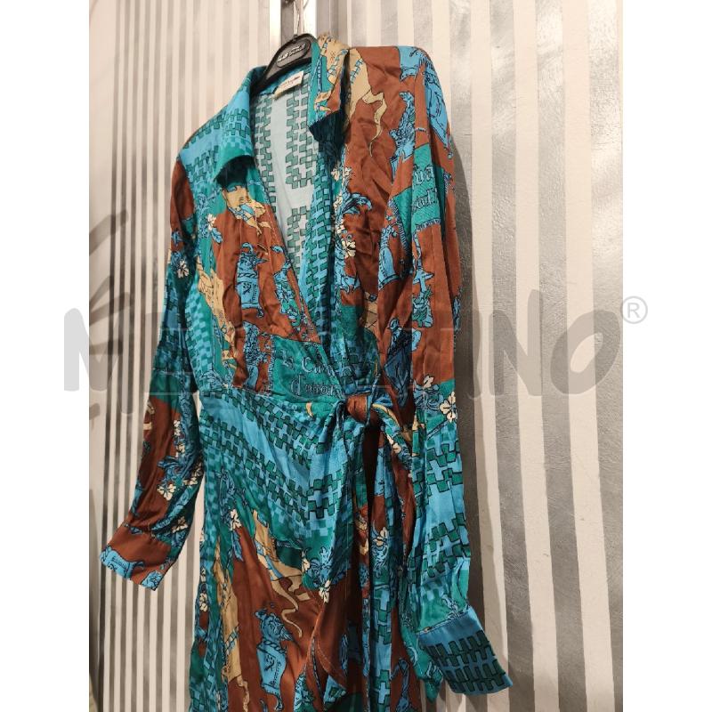 VESTITO DONNA OTTOD'AME CHEMISIER CELESTE PETROLIO MARRONCINO | Mercatino dell'Usato Campobasso 4
