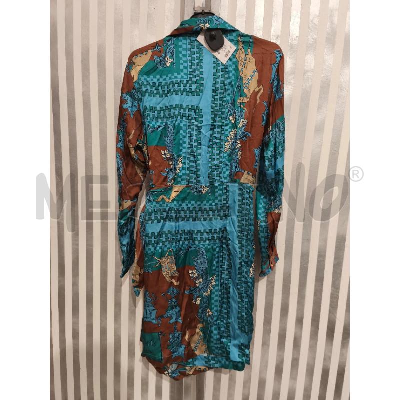 VESTITO DONNA OTTOD'AME CHEMISIER CELESTE PETROLIO MARRONCINO | Mercatino dell'Usato Campobasso 5