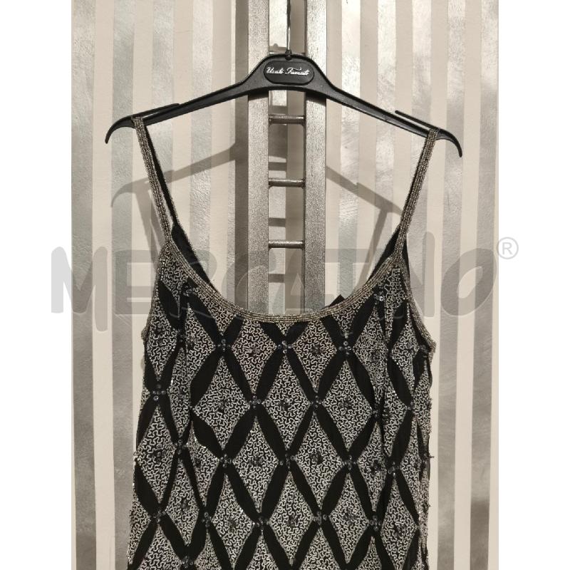 VESTITO DONNA PAPELL BOUTIQUE EVENING NERO PAILLETTES E PERLINE SILVER | Mercatino dell'Usato Campobasso 2