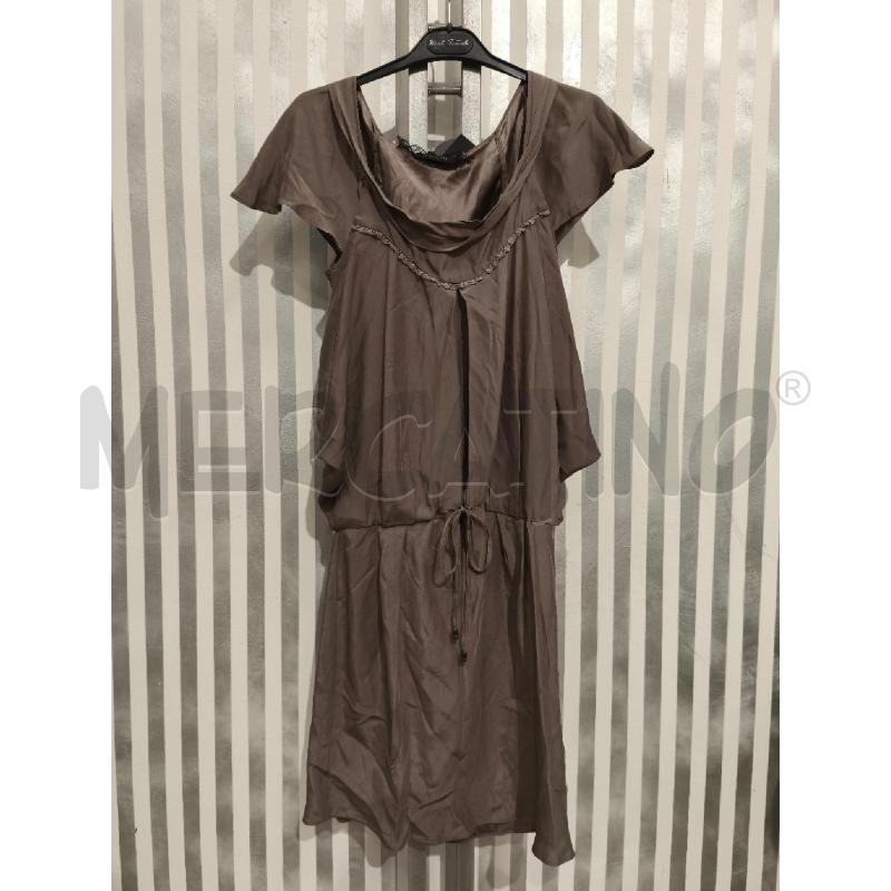 VESTITO DONNA PATRIZIA PEPE 100SETA TORTORA SATINATO | Mercatino dell'Usato Campobasso 1