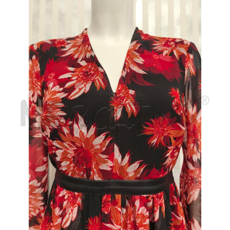 VESTITO DONNA PATRIZIA PEPE NERO FIORI ARANCIONI | Mercatino dell'Usato Campobasso 2
