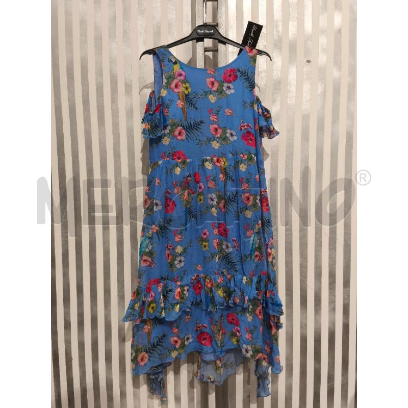 VESTITO DONNA PINKO AZZURRO FIORI TROPICAL | Mercatino dell'Usato Campobasso 1