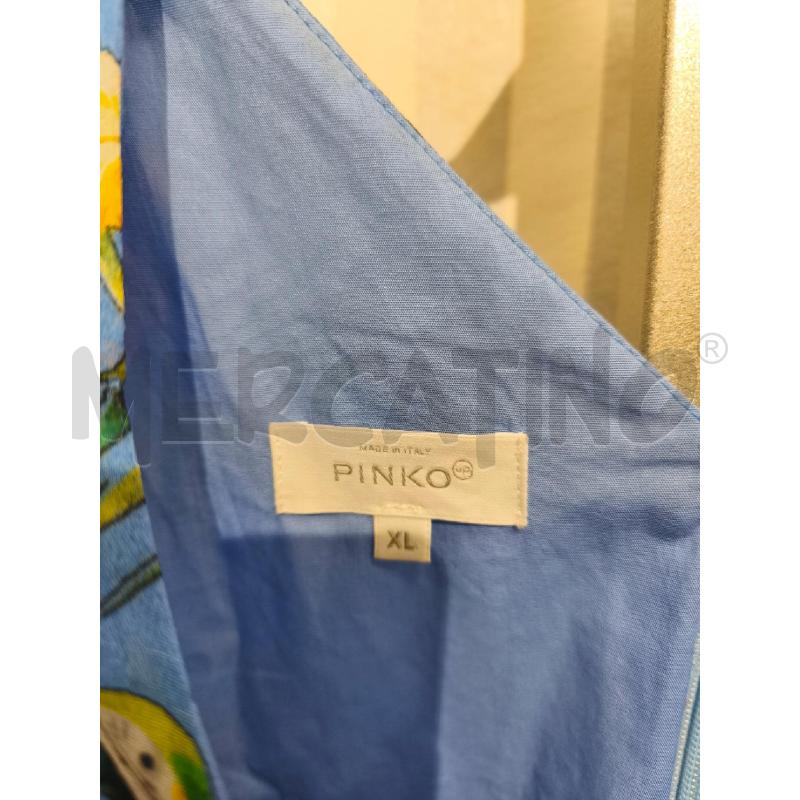 VESTITO DONNA PINKO AZZURRO FIORI TROPICAL | Mercatino dell'Usato Campobasso 2