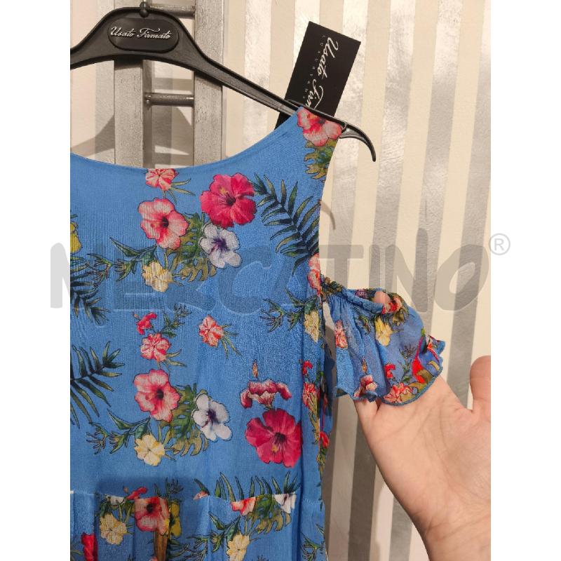 VESTITO DONNA PINKO AZZURRO FIORI TROPICAL | Mercatino dell'Usato Campobasso 3