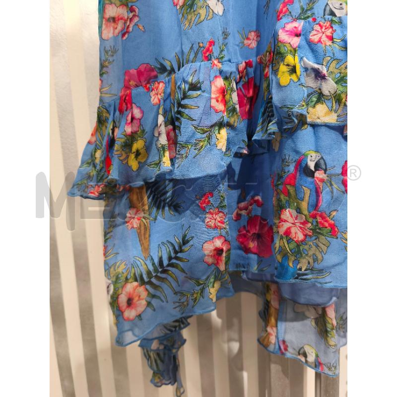 VESTITO DONNA PINKO AZZURRO FIORI TROPICAL | Mercatino dell'Usato Campobasso 4