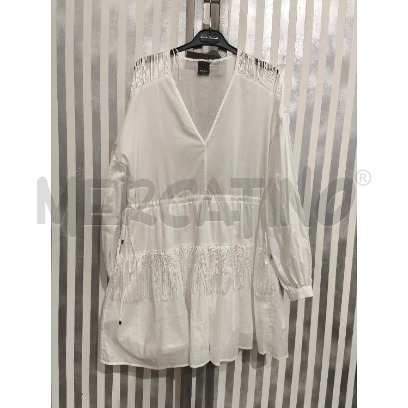 VESTITO DONNA PINKO BIANCO CON LACCI E FRANGE | Mercatino dell'Usato Campobasso 1