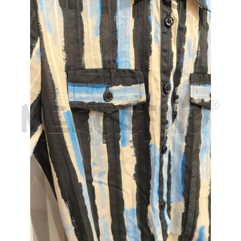 VESTITO DONNA PINKO CHEMISIER RIGHE NERE BEIGE CELESTI | Mercatino dell'Usato Campobasso 2