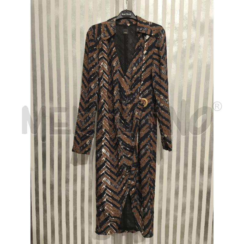 VESTITO DONNA PINKO MARRONE BIANCONERO ZIG ZAG | Mercatino dell'Usato Campobasso 1