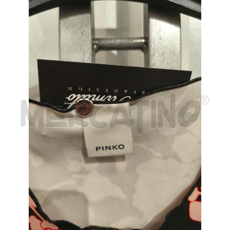 VESTITO DONNA PINKO NERO FIORI ALBICOCCA BORDATI ROSSO | Mercatino dell'Usato Campobasso 2