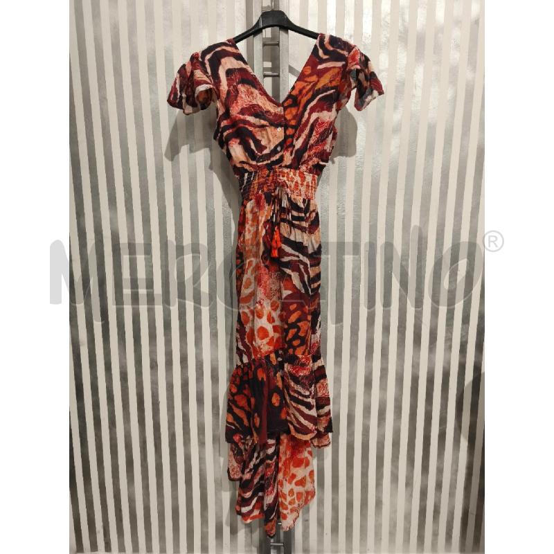 VESTITO DONNA POSITANO ZEBRATO ARANCIO | Mercatino dell'Usato Campobasso 1