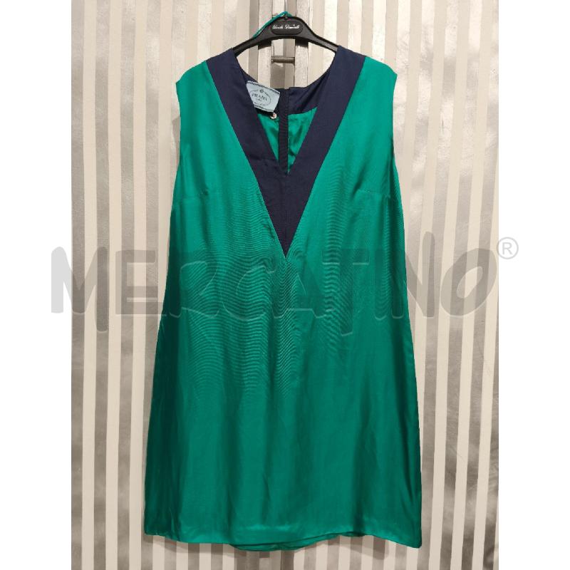 VESTITO DONNA PRADA 100 SETA VERDE E BLU | Mercatino dell'Usato Campobasso 1