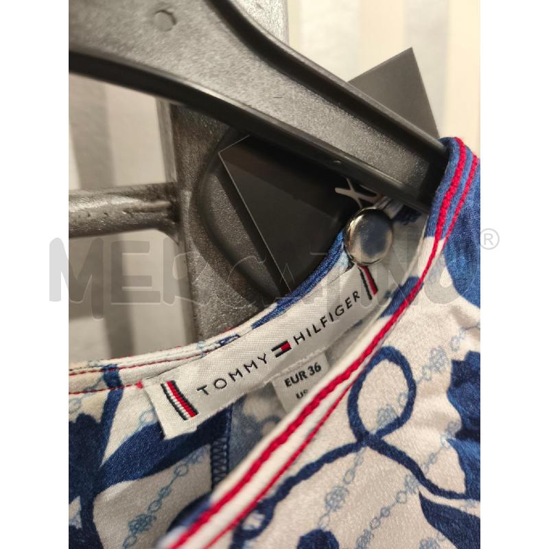 VESTITO DONNA TOMMY HILFIGER BIANCO FIORI BLU | Mercatino dell'Usato Campobasso 2