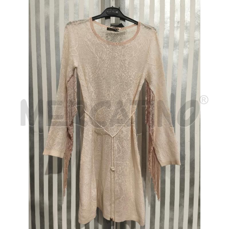 VESTITO DONNA TWINSET ROSA SALMONE FRANGE | Mercatino dell'Usato Campobasso 1