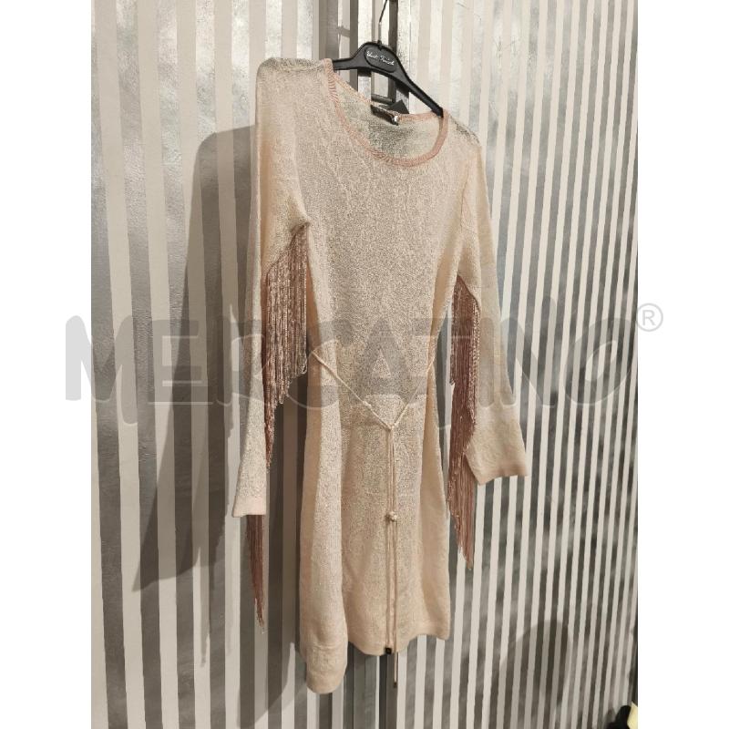 VESTITO DONNA TWINSET ROSA SALMONE FRANGE | Mercatino dell'Usato Campobasso 3