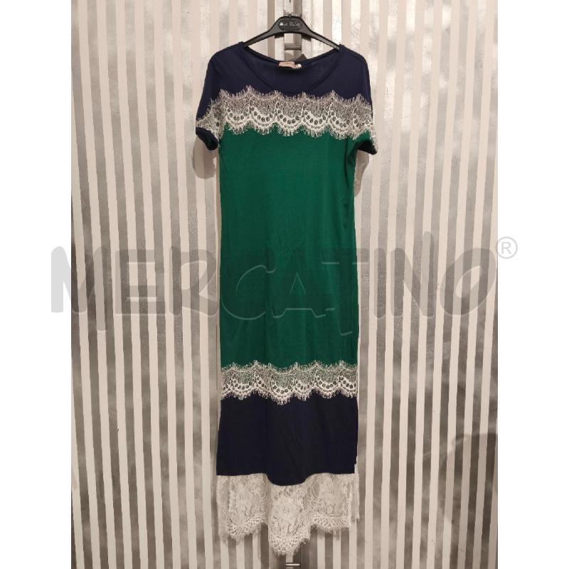 VESTITO DONNA TWINSET VERDE BLU PIZZO BIANCO | Mercatino dell'Usato Campobasso 1