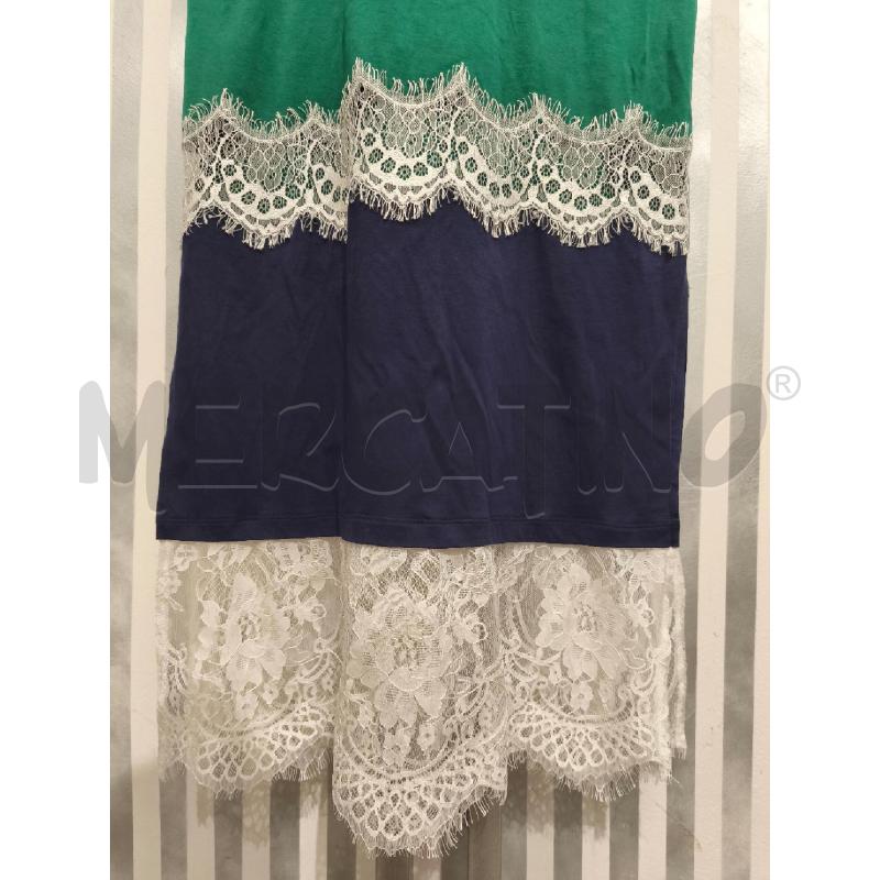 VESTITO DONNA TWINSET VERDE BLU PIZZO BIANCO | Mercatino dell'Usato Campobasso 3