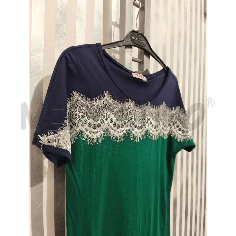 VESTITO DONNA TWINSET VERDE BLU PIZZO BIANCO | Mercatino dell'Usato Campobasso 4